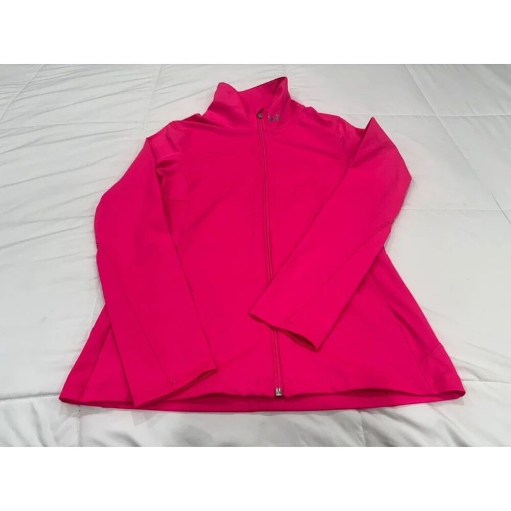 Ladies Under Armour Bright Pink Small Warm Up Full Zip Jacket